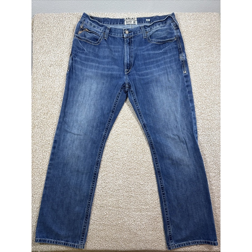 Ariat Jeans Blue M4 Relaxed Bootcut Western Denim Coltrane Workwear Men's 40x34